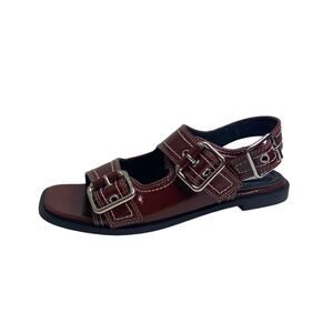 Steve Madden Womens Torro Buckle Sandals Wine Red Burgundy Dressy Size 9